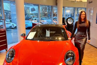 estate agent is offering a complimentary Porsche with condo purchases in Montréal or Vancouver, leaving property buyers stunned.