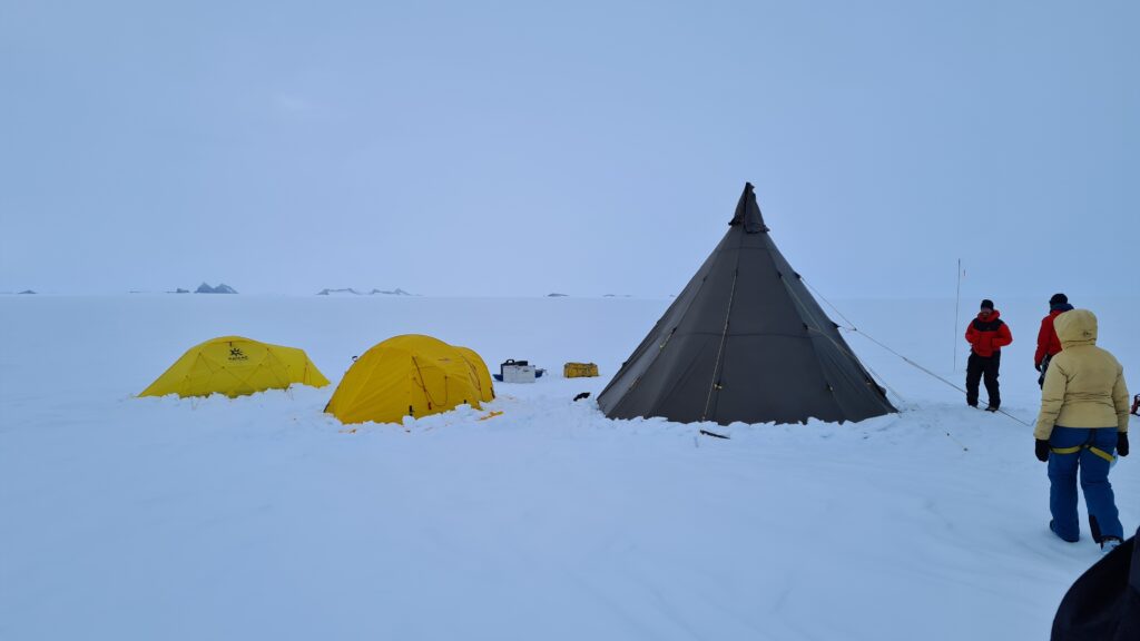 camp site of the British explorer who was stuck in Antarctica for a month facing harsh winds in one of the remotest places on the planet.