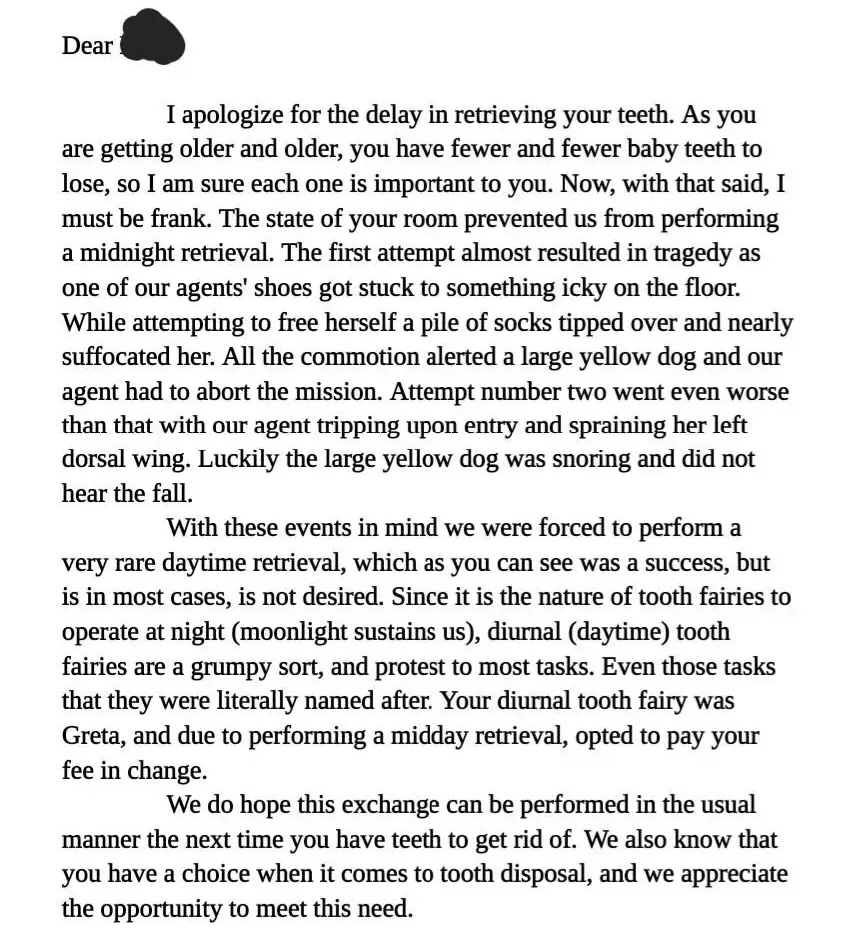 A dad in the US tried to encourage his daughter to tidy her room by posing as the Tooth Fairy in a hilarious letter. Despite the creative attempt, the messy room persisted, prompting laughter and praise online for the dad's clever parenting.
