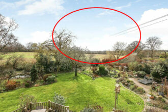 A spacious five-bedroom house with breathtaking views, listed at £865,000 in Whiteparish, near Salisbury, captures attention as power cables mysteriously vanish in garden photos.