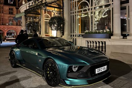 Gordon Ramsay arrives at dinner in rare £1M Aston Martin Valour, 1 of 110 made. Features V12 engine & manual gearbox.