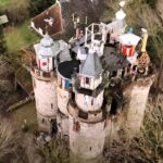 A pensioner's 85ft castle in his garden, built over 34 years in the village of Blesdijke, Netherlands, boasts four towers and medieval flair.