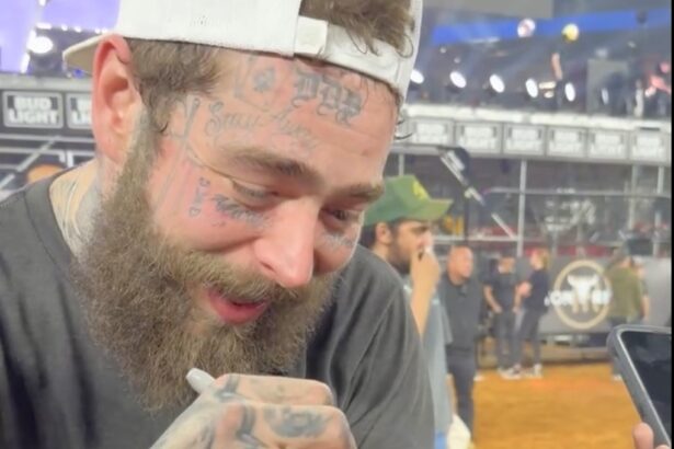A devoted fan's dedication reaches new heights as she tattoos Post Malone's autograph on her hand shortly after meeting him.