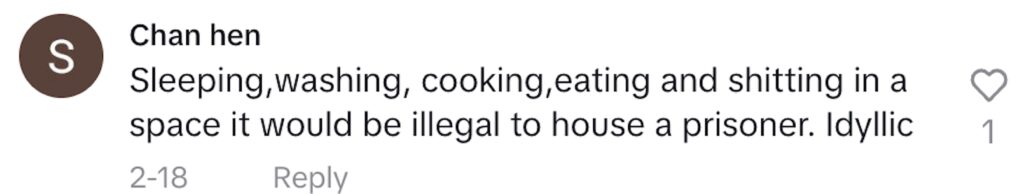 Social media comment on the post of Rich from Milton Keynes shares the harsh realities of van life, from rising costs to the loneliness of being on the road, challenging the glamorized expectations often portrayed on social media.