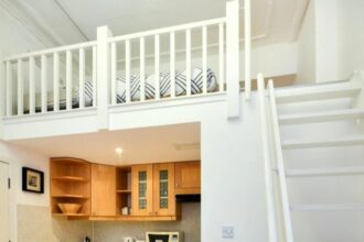 Studio flat in central London's Westminster hits market at £1,885/month. Unique feature: bed accessible via ladder. Modern interior, bills included.