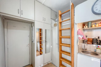 A £225,000 tiny flat in South Kensington, London, with the bed placed above the kitchen, sparks ridicule and disbelief among home hunters.