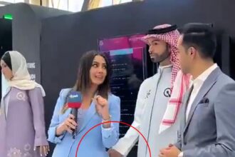 During an Artificial Intelligence event in Riyadh, Saudi Arabia, a robot named Muhammad was caught on camera cheekily patting reporter Rawya Kassem on the backside. The incident sparked online debate and jokes about the development of AI in the country.