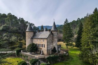 A medieval castle straight out of a fairy tale, Chateau Chamborigaud, nestled in the Cévennes mountains, offers 11 bedrooms, stunning architecture, and 2.4 hectares of picturesque parkland for £1.6 million.