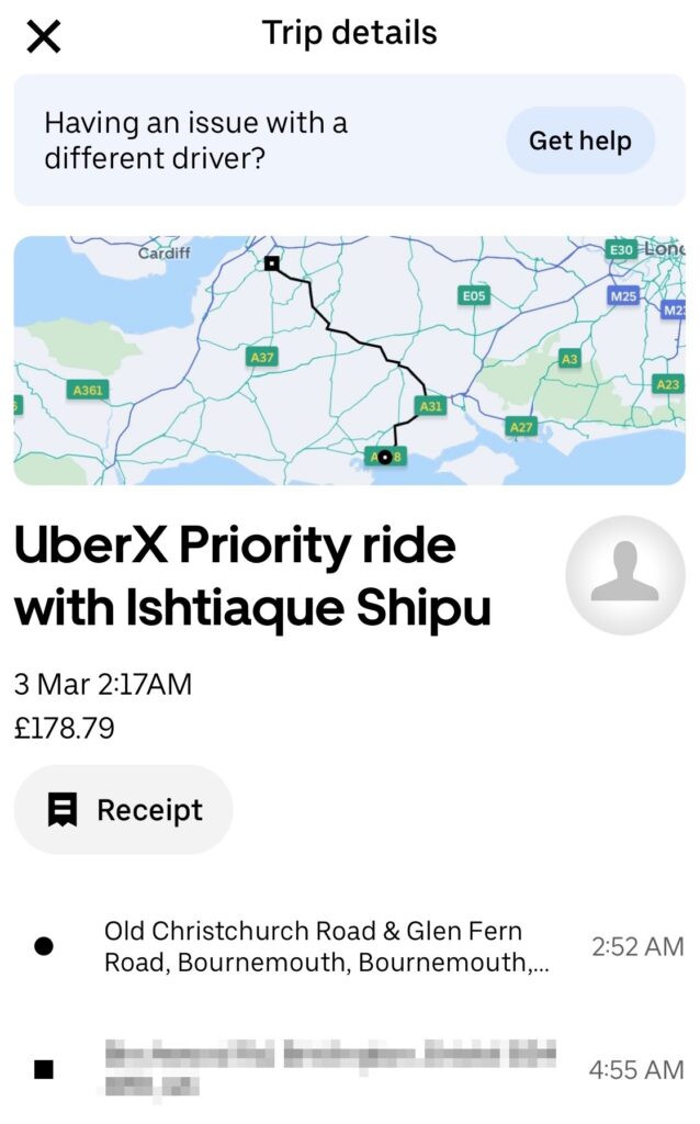 Woman Swears Off Tequila After Accidentally Booking Uber to Bristol While in Bournemouth. Fuzzy Memories and a £178.79 Lesson Learned.