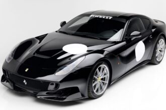 Discover the unique 2014 Ferrari F12 Berlinetta prototype, with a capped speed of 15mph. Despite its limitations, it's a collector's dream at £380,000.