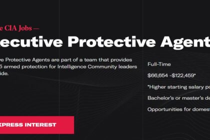 CIA seeks highly fit individual for executive protective agent role. Fitness test includes sit-ups, push-ups, and a timed run. Full-time, intense commitment with 24/7 armed protection duty. Salary ranges £52,500-£96,500 ($66,654-$122,459) plus benefits. Must be US citizen.