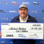 Ex-deep sea fisherman, Michael Stephens, wins $1m on a "Jaws" scratch card. He plans to share the fortune with family and travel the world with his wife.