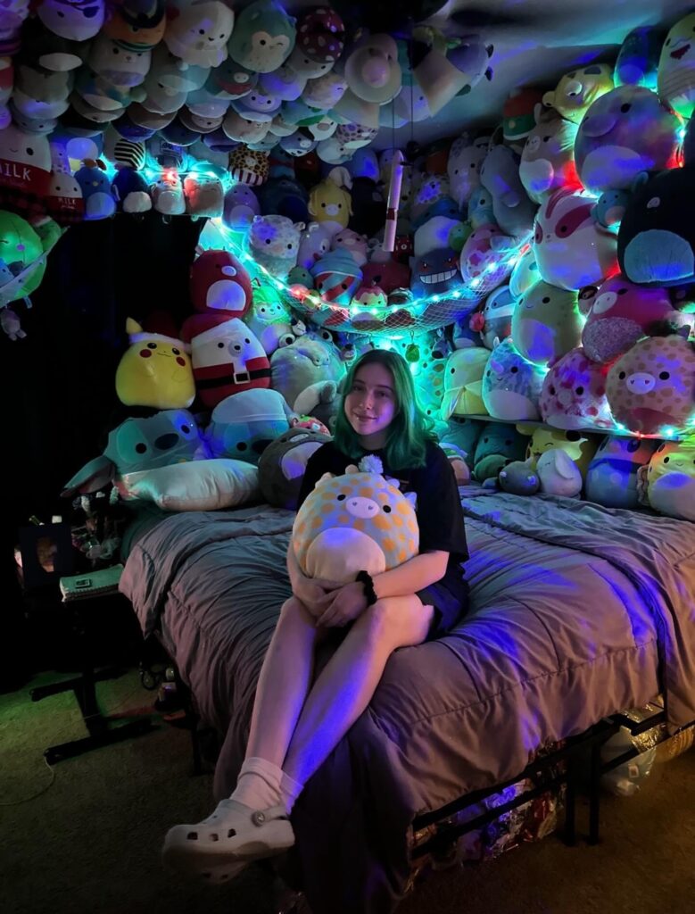 Damali Gutierrez and her husband bond over their shared love for stuffed animals, owning 650 Squishmallows together. Despite criticism, Damali finds joy and community in her hobby, which she proudly shares on Instagram.