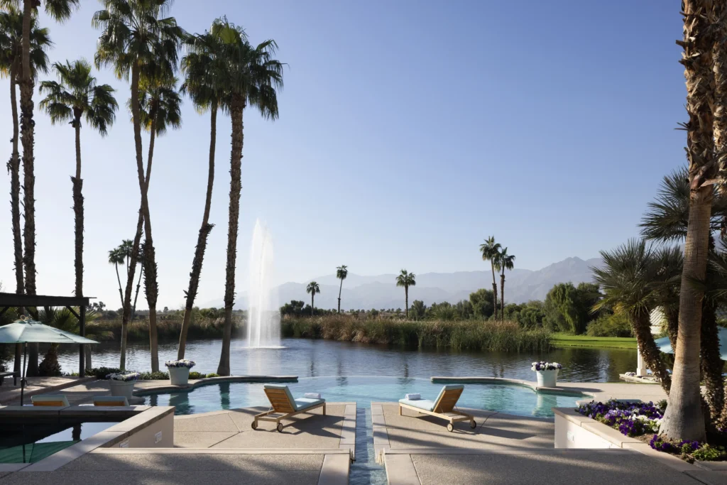 The iconic estate of TV host Merv Griffin hits the market for $36 million, boasting seven residences, equestrian facilities, and stunning Moroccan-inspired design in La Quinta, California.