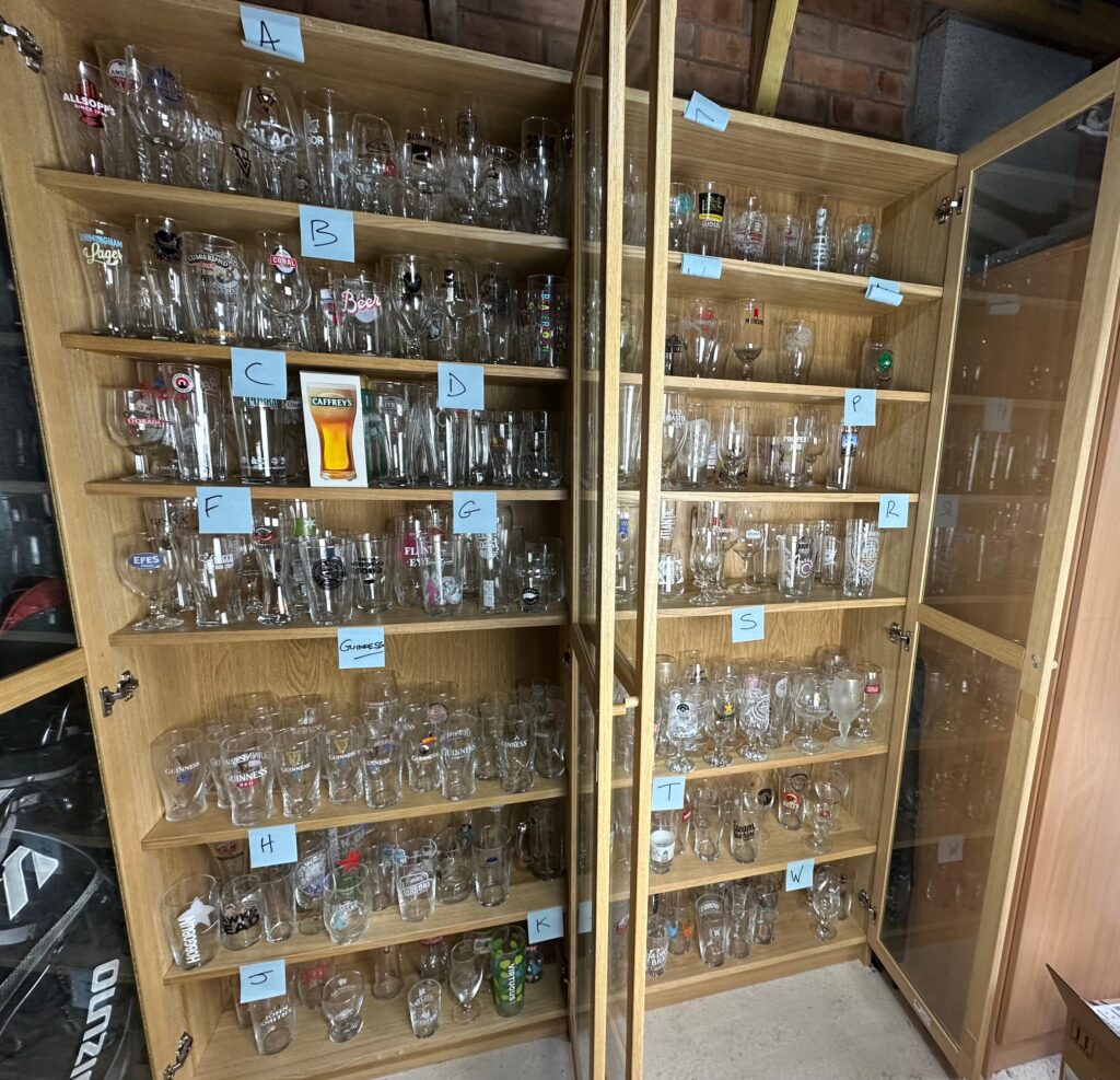 A beer enthusiast from Doncaster has amassed over 200 branded beer glasses from around the world, worth £1,000, after being inspired by a book on beer. He meticulously collects glasses from breweries and charity shops, ensuring each one is acquired legally or gifted.