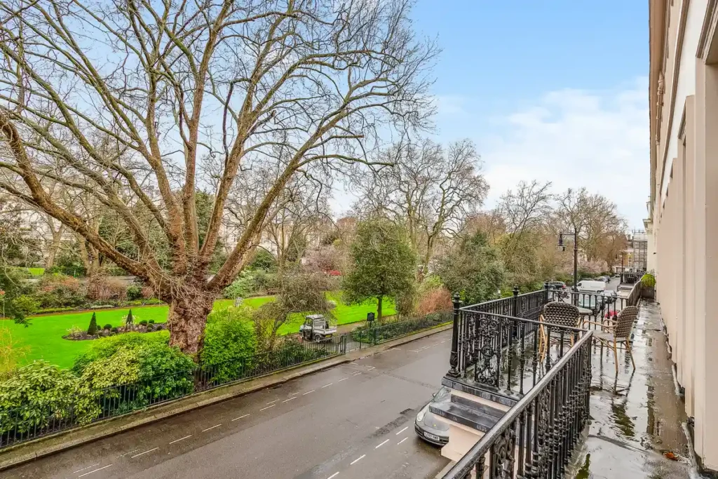 For £9,500 a week, you can rent a three-bedroom flat in London's prestigious Eaton Square, with notable past residents including Prime Ministers and celebrities like Sean Connery. The property features period details, two living rooms, two private balconies, and access to Eaton Square gardens and tennis courts.