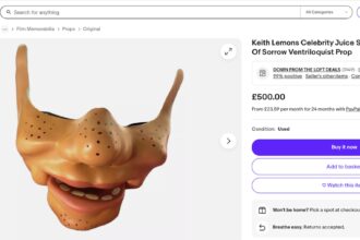 Own a piece of TV history! The iconic Mask of Sorrow from Celebrity Juice, worn by stars like Fern Cotton and Holly Willoughby, is up for grabs on eBay for £500.
