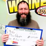 Single dad buys lottery ticket on a whim while getting lunch, wins nearly $1m. Brant Edgington's lucky ticket at Baker’s store in Nebraska surprises him. "Bologna is more important financially," he says. Lucky numbers: 03, 08, 31, 35, 44.