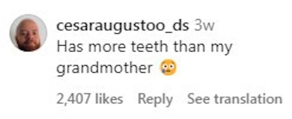 Social media comment on the post of the terrifying goliath tigerfish, a freshwater predator with fangs capable of chewing through crocodile bones in seconds.