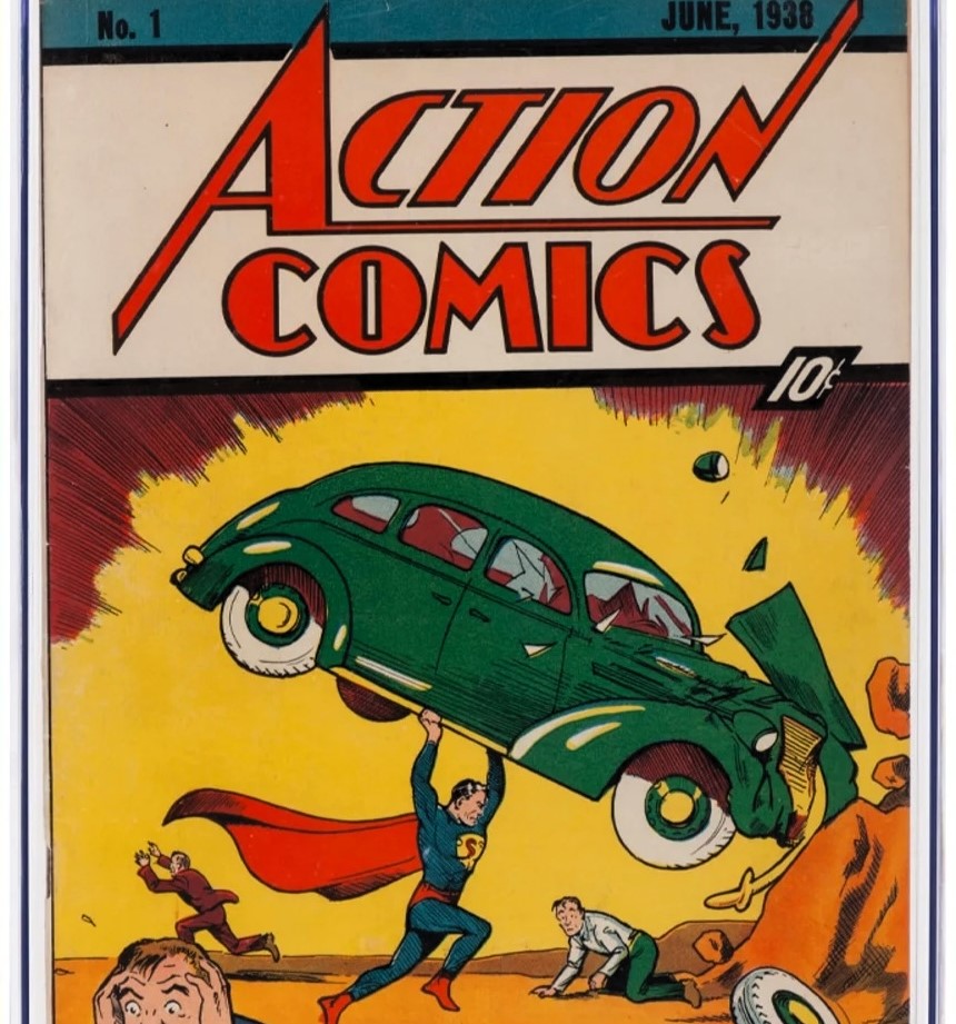 A 1938 'Action Comics No.1', Superman's debut, sold for $6m, becoming the world's priciest comic. Only around 100 copies exist today.