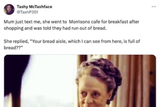 A woman baffled as Morrisons café claims to run out of bread while the store is fully stocked. Users share similar experiences of supermarket cafés running out of essentials.