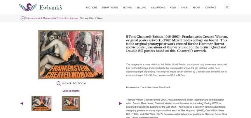 Classic ‘lost’ horror movie posters owned by late critic Alan Frank go ...