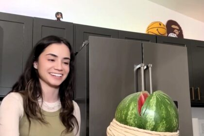Influencer Jameliz Benitez Smith, known as Jelly Bean Brains, shocks viewers with the watermelon challenge, racking up millions of views and causing a hilarious mess.