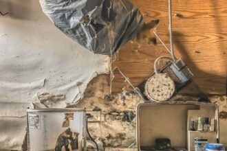 Urban explorer uncovers an abandoned funeral home in Illinois, revealing eerie remnants of past life, including human remains and embalming Polaroids.