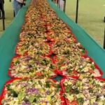 The world’s largest avocado salad, stretching 30 meters long, was the star of an avocado festival promoting the nutritious fruit in Santa María del Valle, Peru.