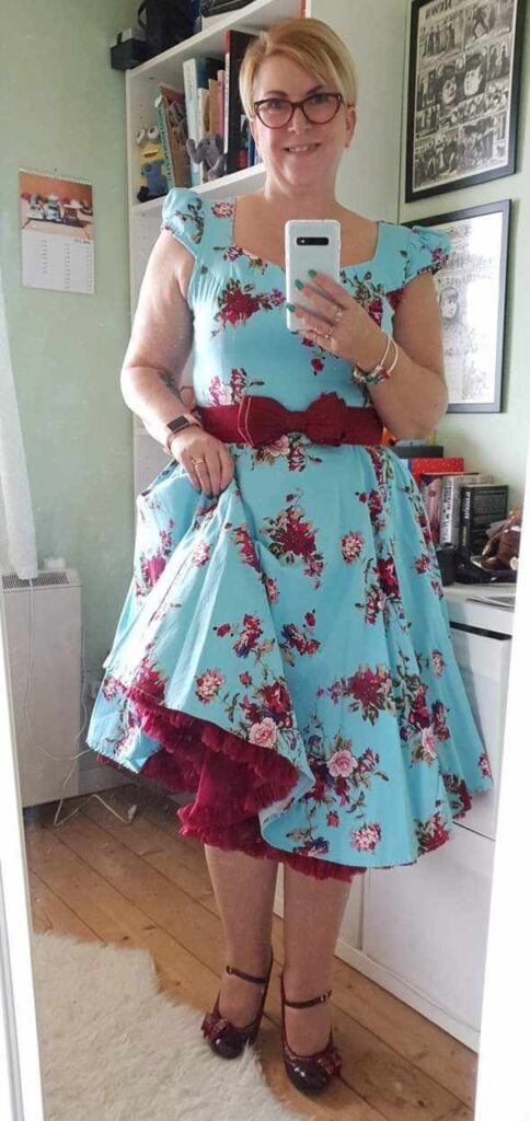 Mum-of-two Sharon Whitchurch transforms her daily routine with an £8,000 wardrobe makeover, wearing fancy frocks everywhere, including the supermarket, and feeling more confident than ever.