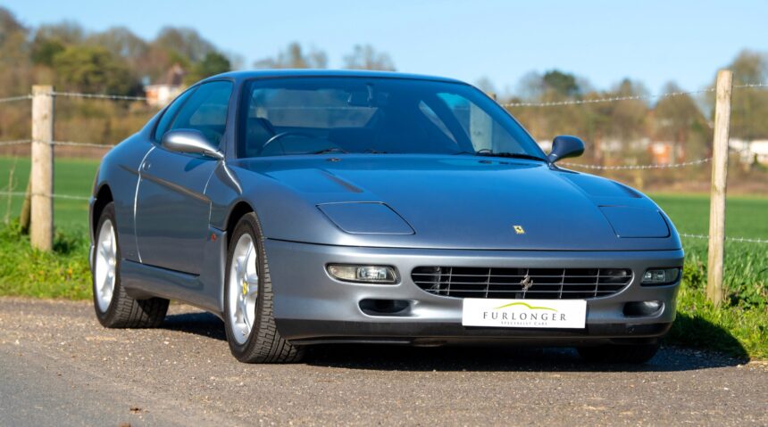 For sale at Furlonger Specialist Cars: Richard Ashcroft's signed 1998 Ferrari 456 GTA, capable of 192mph with a 5.5L V12 engine, for £44,990.