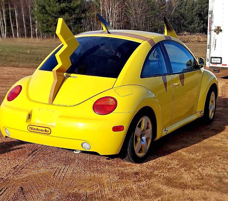 Rare Pokémon-themed Volkswagen Beetle, 'Pikabug', hits market at £100,000. One of Nintendo's original promotional cars from the 90s.
