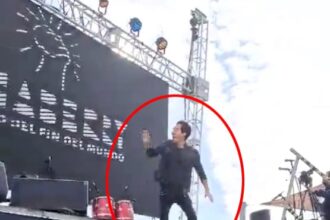 Magician narrowly avoids disaster as stage rigging collapses during his show in Chile. Three minor injuries reported, event suspended.