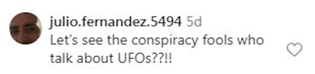 Social media comment on the post of A mysterious squadron of blue lights streaked across the night sky, leaving witnesses baffled and sparking speculation about UFOs and atmospheric phenomena.