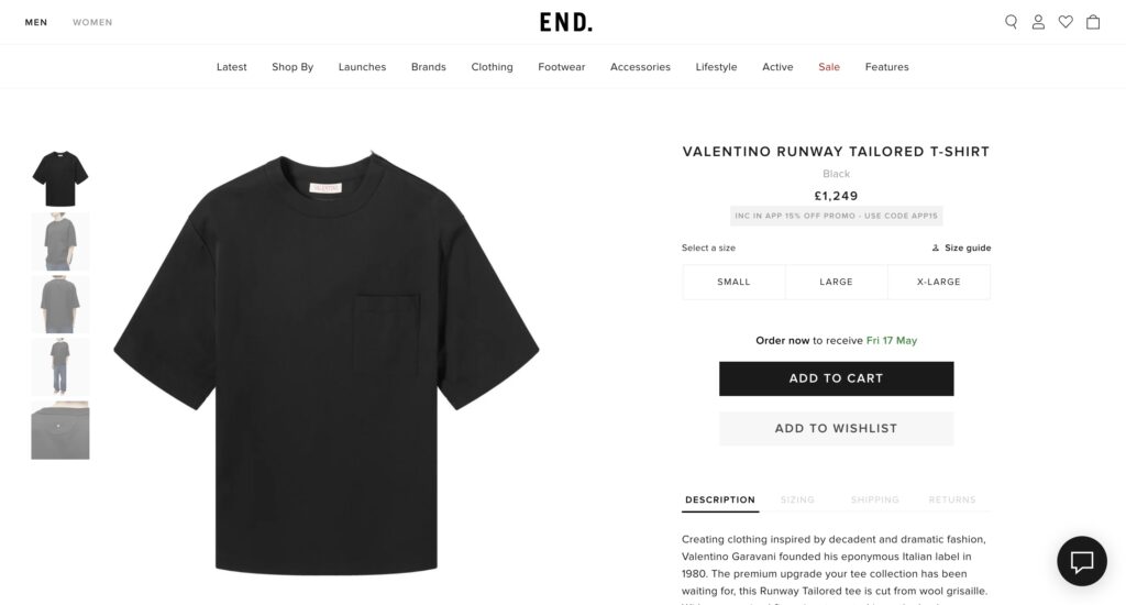 Valentino selling plain black T-shirt for £1,249 that looks like £2.50 one from Primark