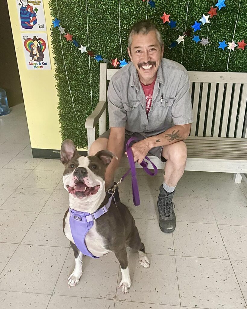 Dog finds forever home after 420 days at shelter. Four-year-old Faya, the longest resident at Humane Society of Scott County, is now with new owner Steve Macklin.