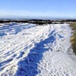 Frozen waves stand rigid near San Sebastián, Argentina, after record-low temperatures. Locals describe the surreal phenomenon as both beautiful and worrying. Video goes viral.