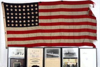 Milestone's Premier Military Auction on June 29, featuring a historic D-Day American flag, WWII artifacts, and more. Bid remotely or in-person in Willoughby, Ohio.