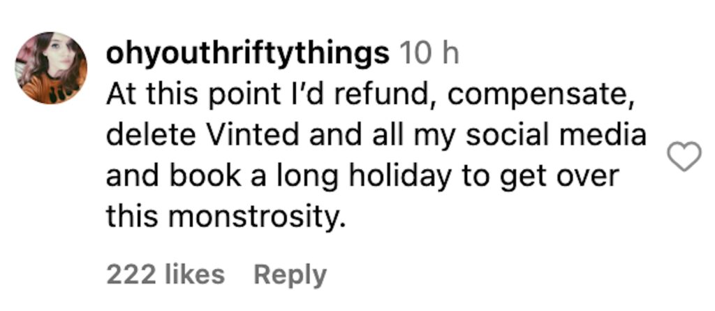 Social media comment on the post of A Vinted customer was horrified to receive a £3 top in a "poo-filled nappy." The shocking incident went viral, sparking outrage and disbelief among social media users.