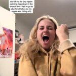 Woman's shower accident rips off half her nipple, goes viral on TikTok with 90,000 views. Despite the ordeal, she remains undeterred about future piercings.