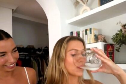 Influencer Nuria Blanco shocks followers by drinking her friend's breast milk on TikTok. The video, captioned "Trying the milk of my friend who just became a mum," sparks mixed reactions.