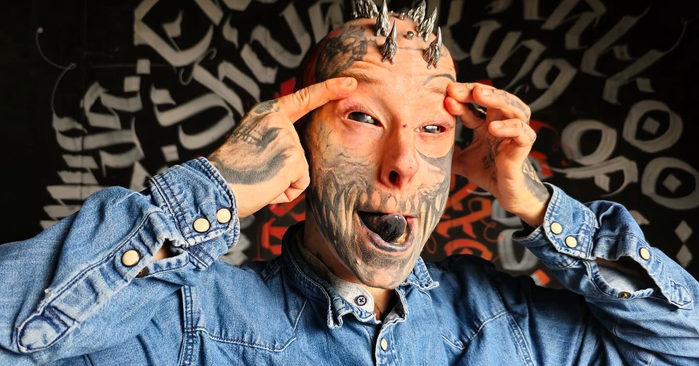 Body mod addict Juliusz Krause showcases his extreme transformations, including inked eyeballs and transdermal implants. Despite risks, he plans more high-risk modifications.