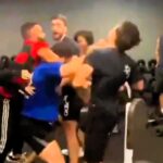 Mass brawl erupts at gym after weightlifter mocks fellow member, leading to a chaotic fistfight in Belo Horizonte. Both men barred indefinitely. No equipment damage.