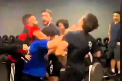 Mass brawl erupts at gym after weightlifter mocks fellow member, leading to a chaotic fistfight in Belo Horizonte. Both men barred indefinitely. No equipment damage.