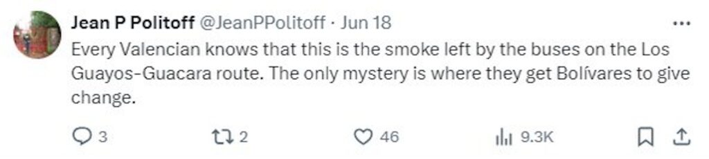 Social media comment on the post of Mysterious 'ring' UFO spotted in broad daylight over Valencia, Venezuela, stuns locals. While some claim it's an alien visit, others suggest it's smoke from industrial sources.