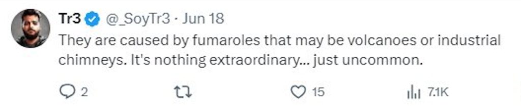 Social media comment on the post of Mysterious 'ring' UFO spotted in broad daylight over Valencia, Venezuela, stuns locals. While some claim it's an alien visit, others suggest it's smoke from industrial sources.