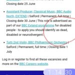 The BBC faced an embarrassing typo in a job ad, mistakenly stating applicants must be "dead." The ad, part of the Extend scheme for disabled, neurodivergent, and deaf individuals, has since been corrected.