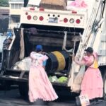 Bin men in El Salvador don princess dresses while collecting rubbish to cheer locals. The TikTok video goes viral with 5.9M views and 7K comments, spreading smiles and joy.