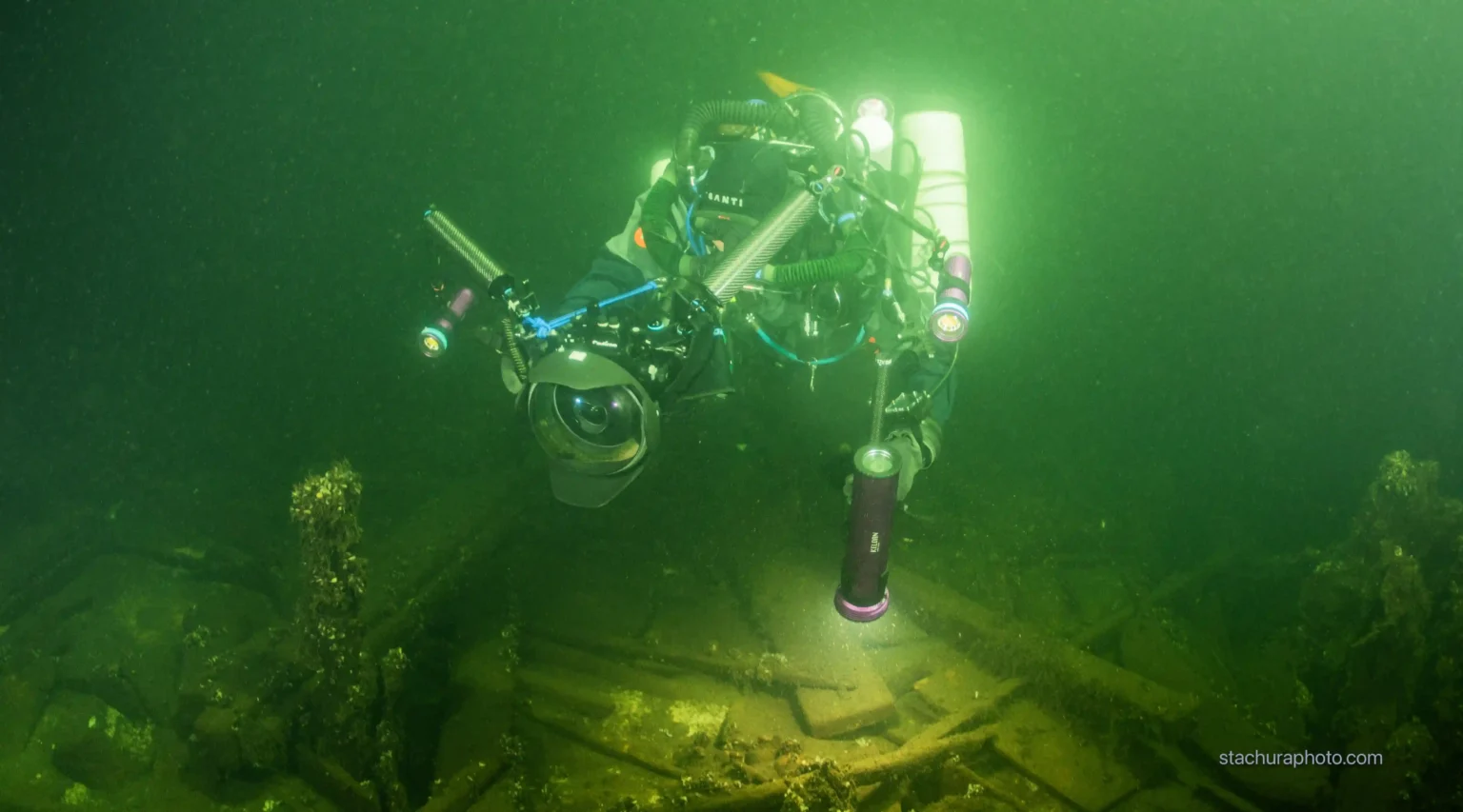 Hundreds of champagne bottles and Selters mineral water found in a 19th-century shipwreck near Öland, Sweden. Divers believe the cargo was bound for Russian Tsar Nicholas I.