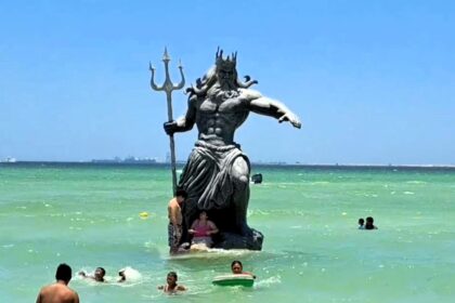 Locals blame a Poseidon statue for Hurricane Beryl, sparking plans for its demolition. The controversial figure, erected to boost tourism, is now linked to adverse weather.